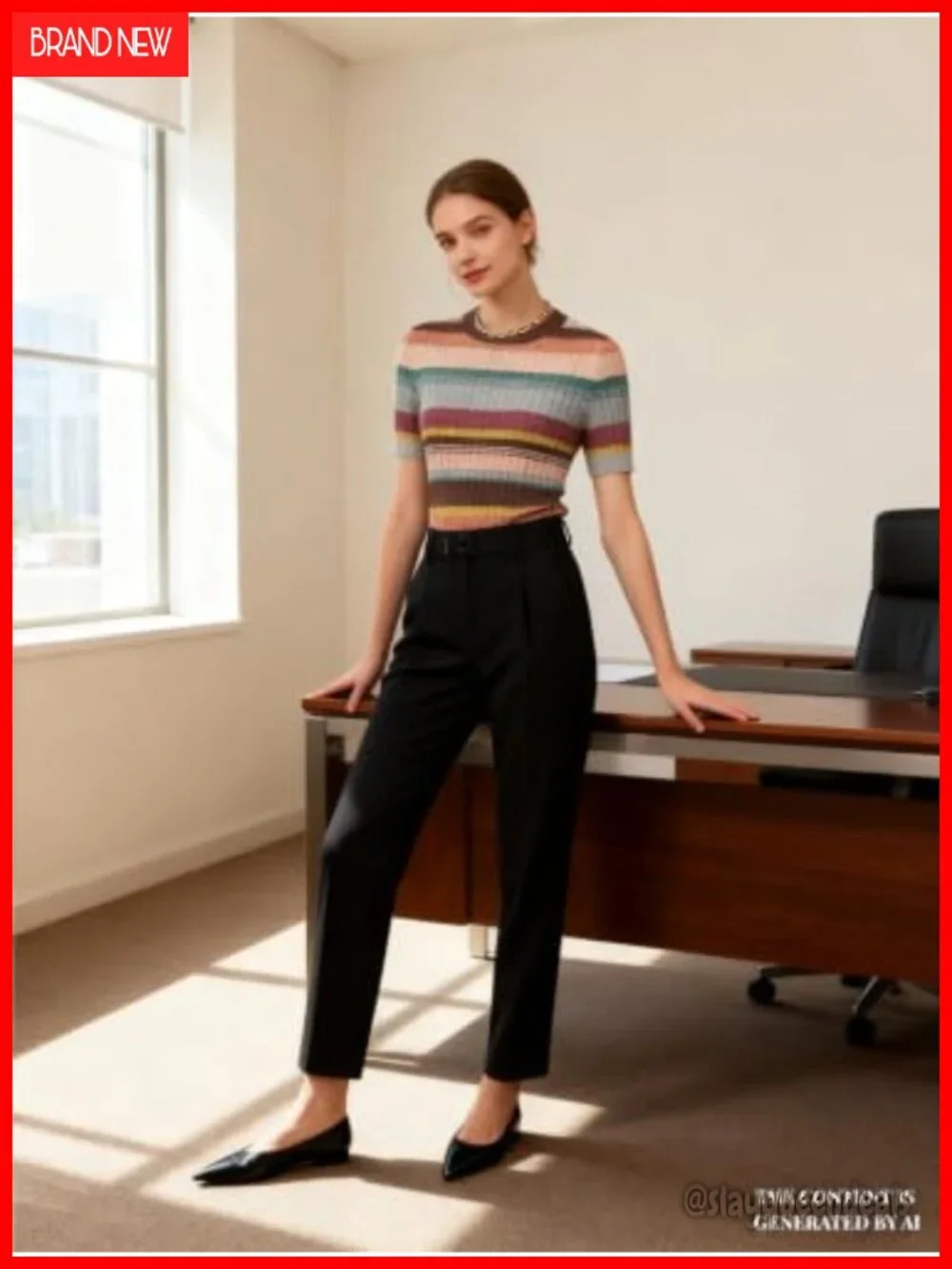 Short Sleeve Sweater Knit Pullover Crew Neck Ribbed Hem Lightweight